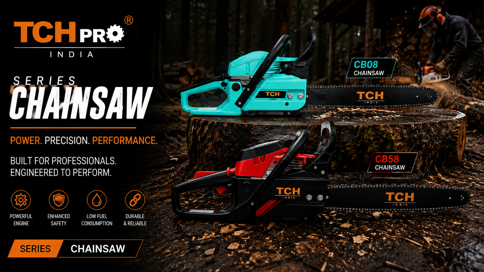 TCH Petrol Chainsaws 58cc & 62cc
